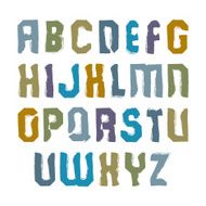 Vector stylish brush uppercase letters handwritten font N2