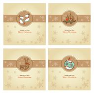 Vector set Christmas card with decorations