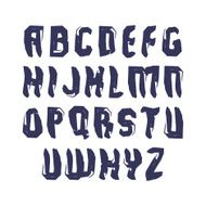 Handwritten vector uppercase letters isolated on white backdrop