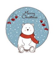 Christmas card with cute bear N2