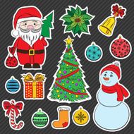Vector 2015 New year doodle stickers