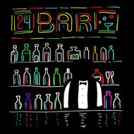 The bartender and bar
