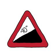 road sign a steep climb vector illustration