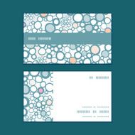 Vector colorful bubbles horizontal stripe frame pattern business cards set N2