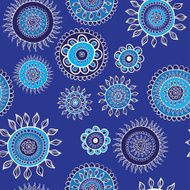 Seamless blue pattern with snowflakes N2