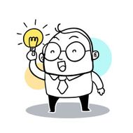 Businessman holding bulb