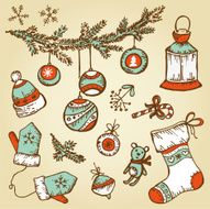 Vector set Christmas decorations