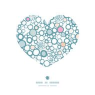 Vector colorful bubbles heart silhouette pattern frame