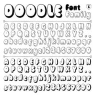 Hand drawn doodle font family N5 Vector illustration