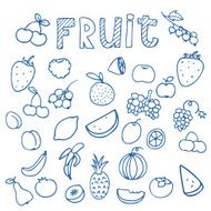 Set of Fruit doodle drawings vector N2