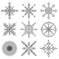 Set of doodle snowflakes