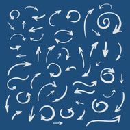 vector set of hand drawn sketch arrows