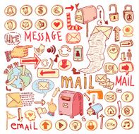 E-mail doodle set Hand-drawn vector illustration N5