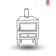 Oven stove Firewood vector illustration N4