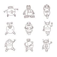 Doodle Robot cartoon vector illustration N37