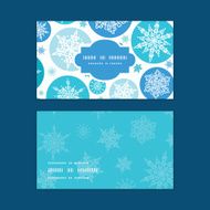 Vector round snowflakes Christmas snowflake silhouette pattern frame card template N6