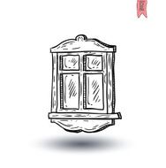 Window set doodle Vector illustration N17