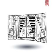 Window set doodle Vector illustration N23