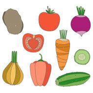 Set of hand drawn vegetables N2