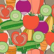 Seamless pattern of vegetables