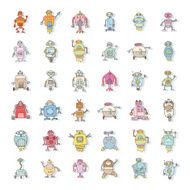 Doodle Robot cartoon vector illustration N38