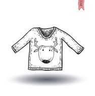 Deer Hipster in Sweater vector illustration