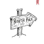 North Pole sign vector illustration