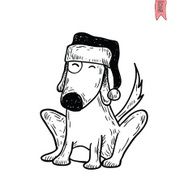 dog icon christmas- illustration N2