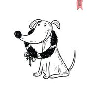 dog icon christmas- illustration N3