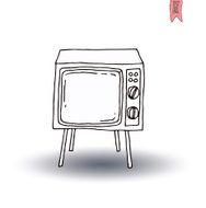 vintage tv vector illustration N33