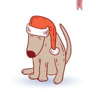 dog icon christmas- illustration N4