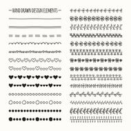 Hand drawn vector line border set and scribble design element N4