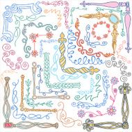 Vintage style doodles ornaments corners