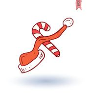 Set of red Santa Claus hats vector illustration N2