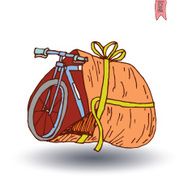 Christmas gifts bicycle vector illustration N2