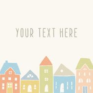 Cute houses card template