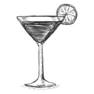 Vector Sketch Cocktail with Lime