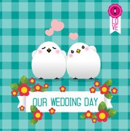 Wedding card with birds