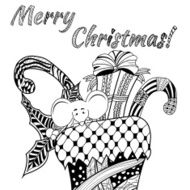 Doodle style christmas background N2