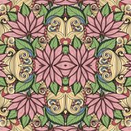 Seamless Floral Pattern (Vector) Hand Drawn Texture N129