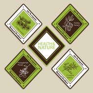 Set of Natural Organic Product badges N7