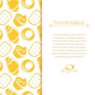 Vector illustration delicious pastries with place for text N7