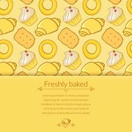 Vector illustration delicious pastries with place for text N8