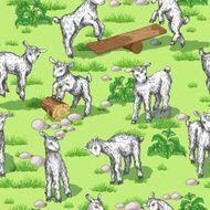 Goats on the lawn