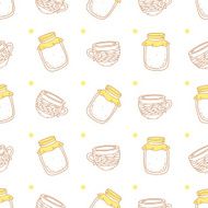 Pattern with cherry jam and cups N2