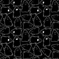 Pattern with funny cute ghosts