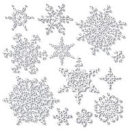 Snowflake with long shadow Winter doodle set N3