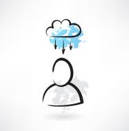 man and cloud grunge icon