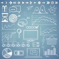 Business finanse hand draw doodle elements graph chart and other N4