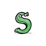 cartoon letter s with eyes N4